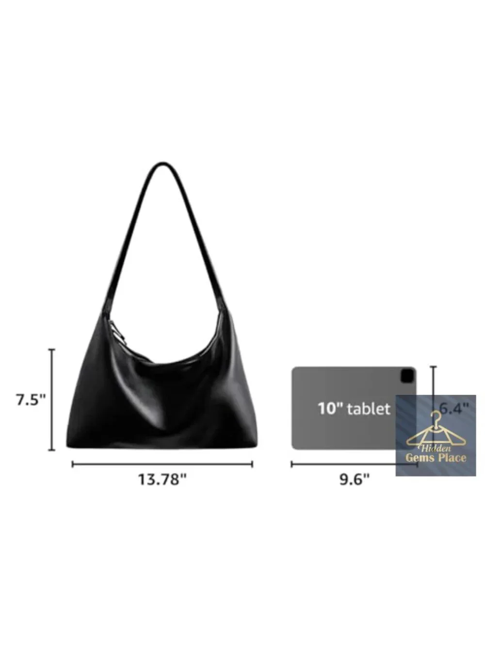Vintage Hobo Shoulder Bag Faux Leather Double Zipper Handbag
